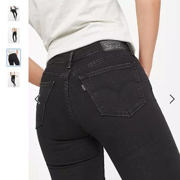 Levi's 710 Super Skinny Washed Black Jeans - Size 27 - Picture 1 of 13